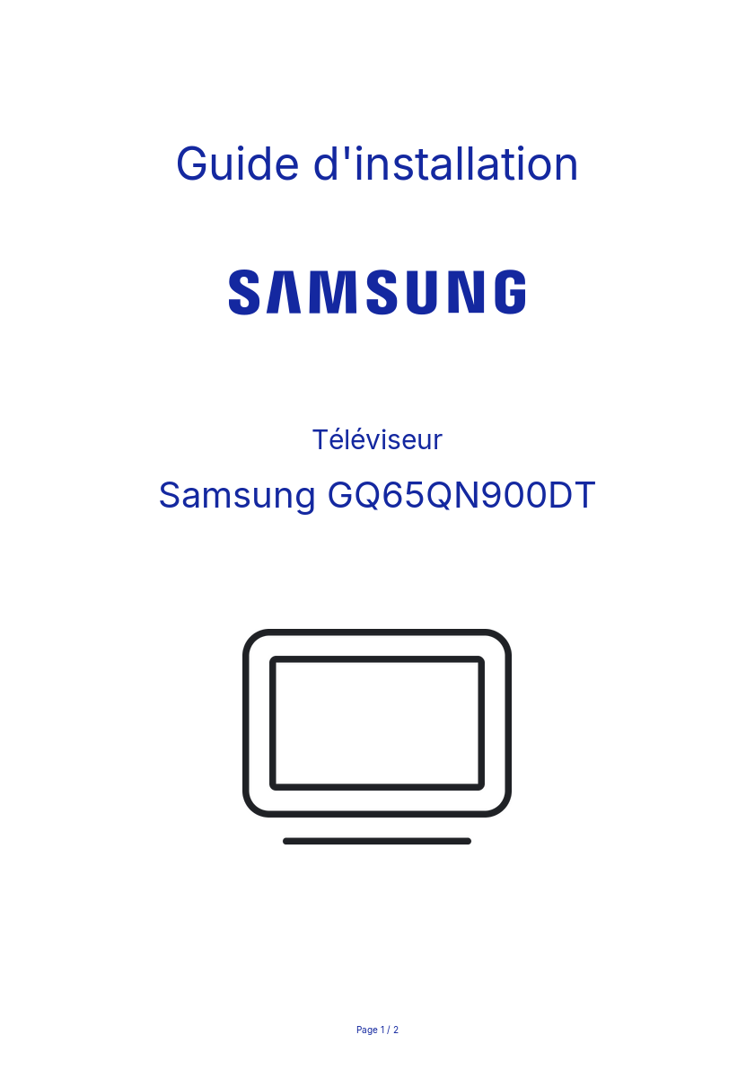 Image de la première page du manuel de l'appareil GQ65QN900DT