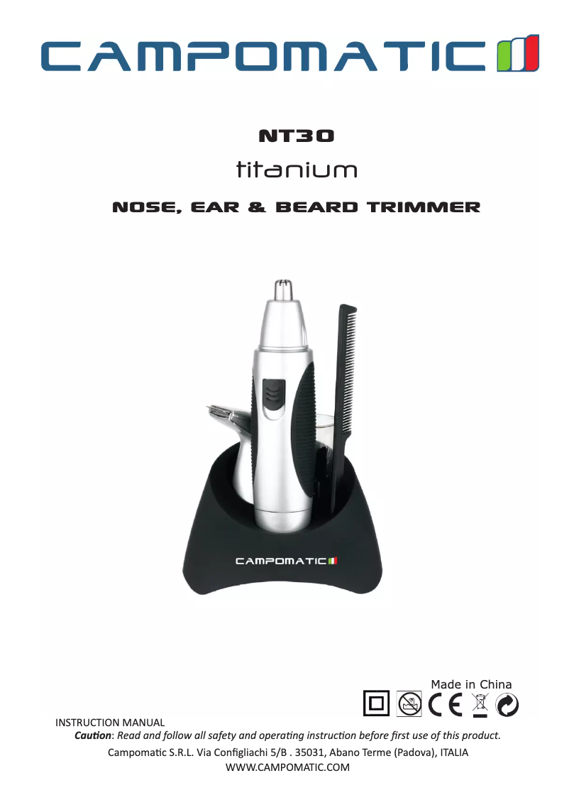 Page 1 de la notice Manuel utilisateur Campomatic NT30