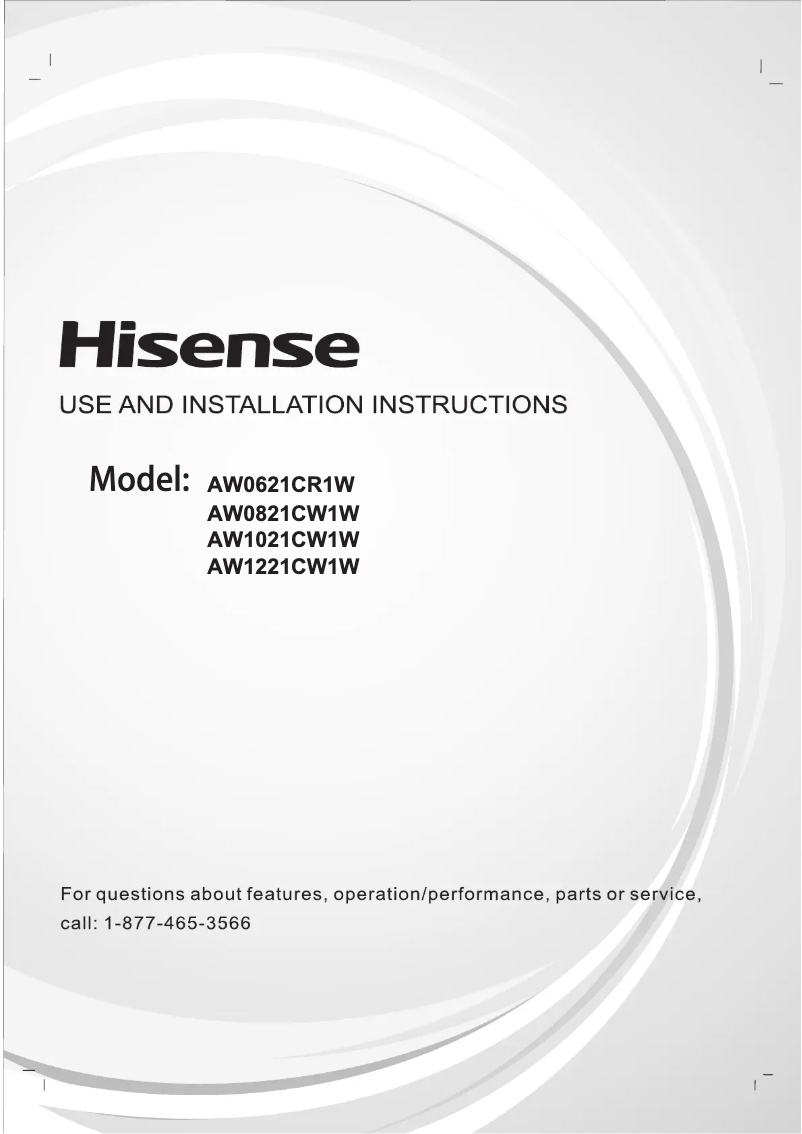 Page n°1 - Manuel utilisateur Hisense AW0621CR1W