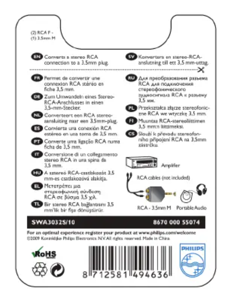 Page 1 de la notice Mode d'emploi Philips SWA3032S