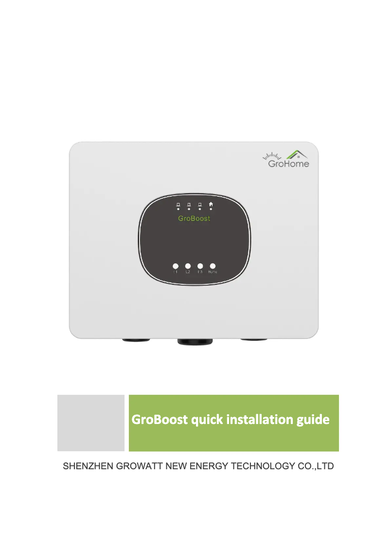 Page 1 de la notice Manuel utilisateur Growatt GroBoost