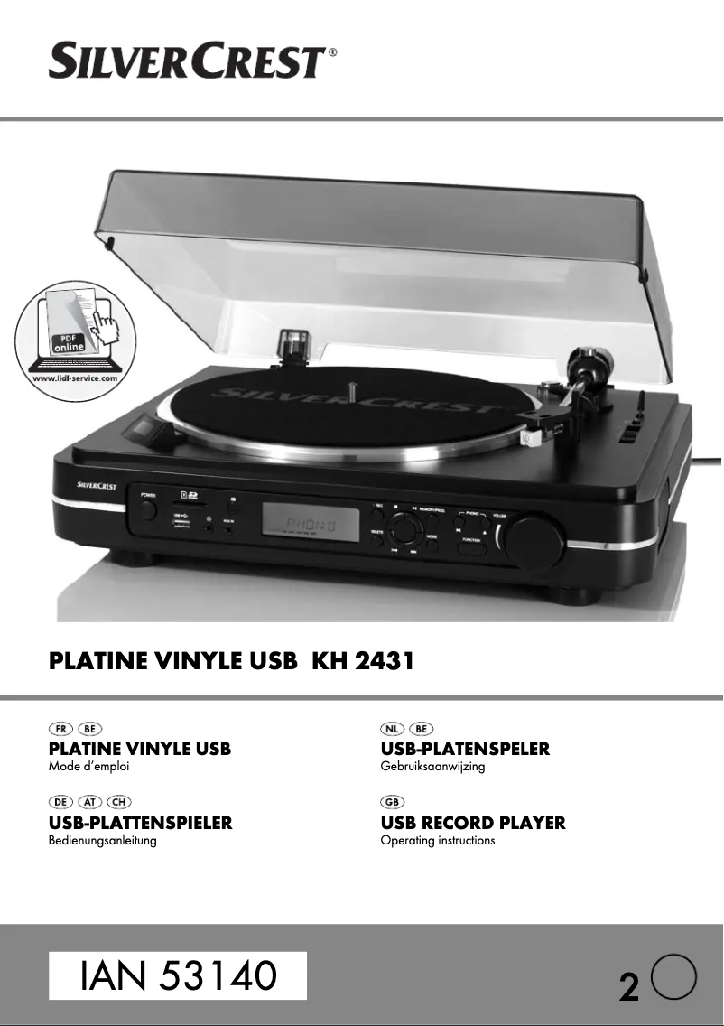 Page 1 de la notice Manuel utilisateur SilverCrest KH 2431