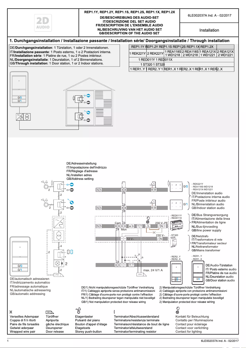Page 1 de la notice Instructions / montage Elcom REP101S