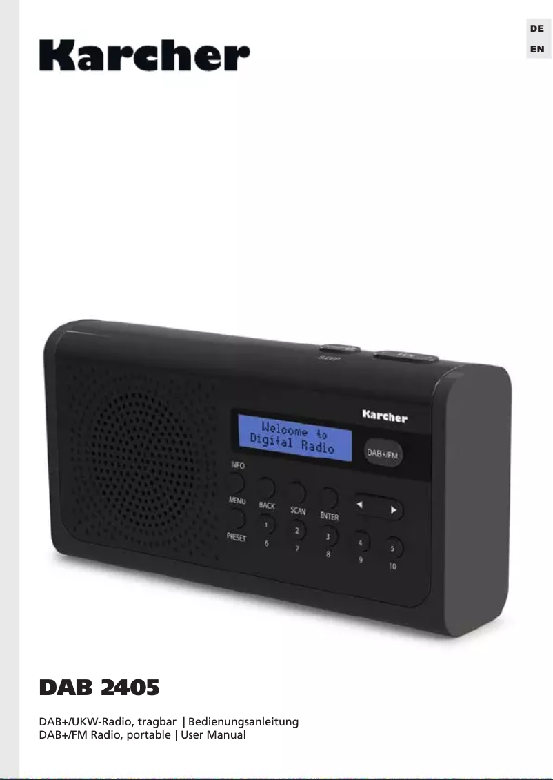 Page 1 de la notice Manuel utilisateur Kärcher DAB 2405