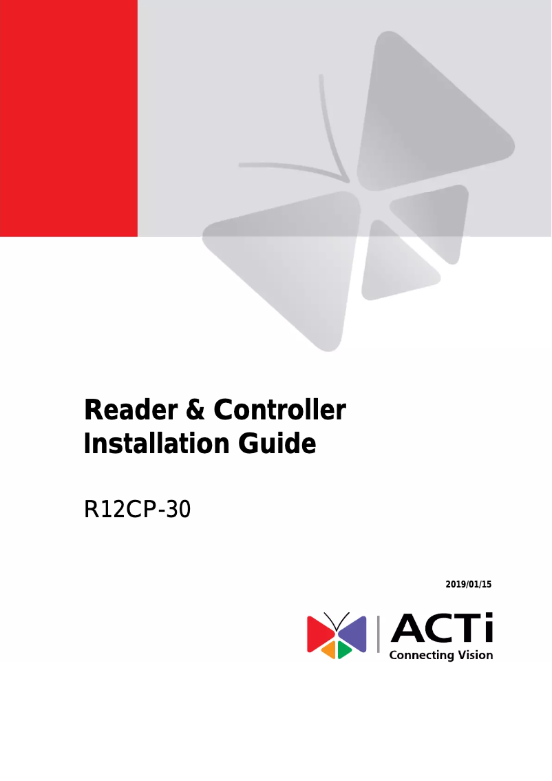Page n°1 - Manuel utilisateur ACTi R12CP-30