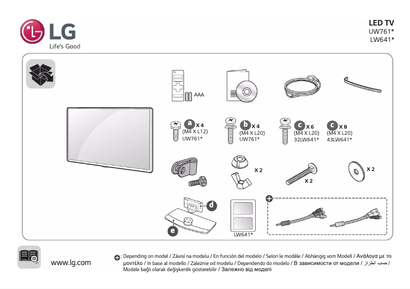 Page 1 de la notice Manuel utilisateur LG 43LW641H