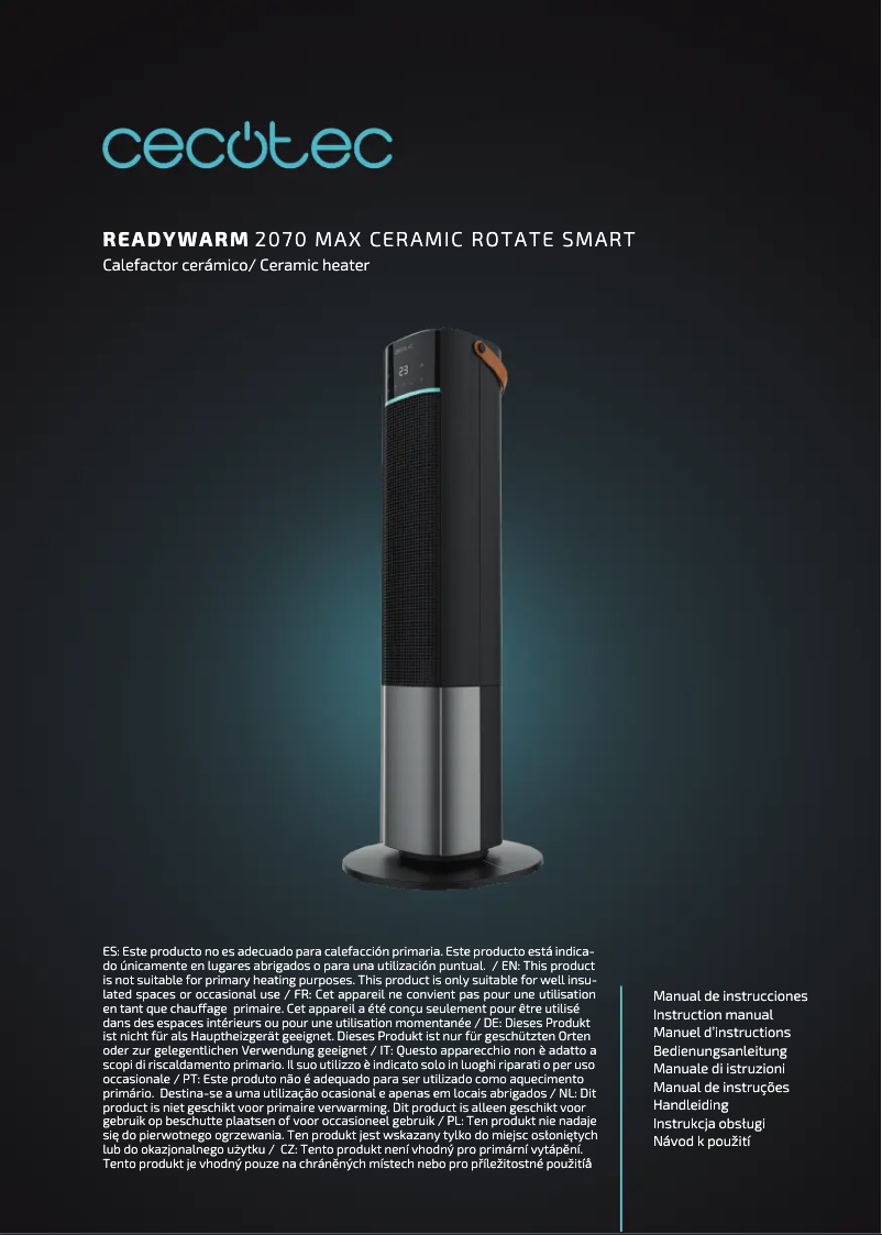 Página 1 del manual Manual de usuario Cecotec ReadyWarm 2070 Max Ceramic Rotate Smart