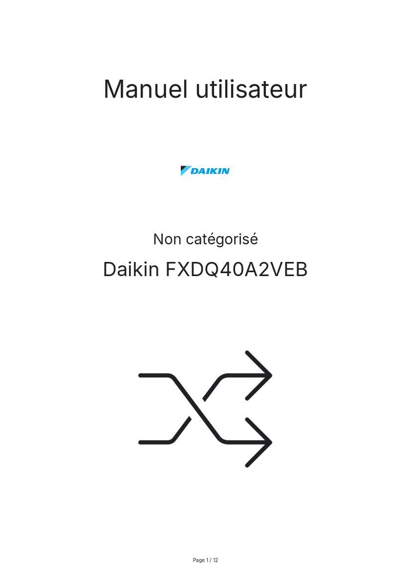 Page n°1 - Manuel utilisateur Daikin FXDQ40A2VEB
