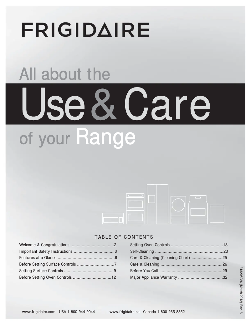 Page n°1 - Manuel utilisateur Frigidaire FGEF302TNF