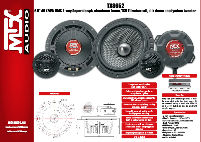 Page n°1 - Manuel utilisateur MTX Audio TX8652