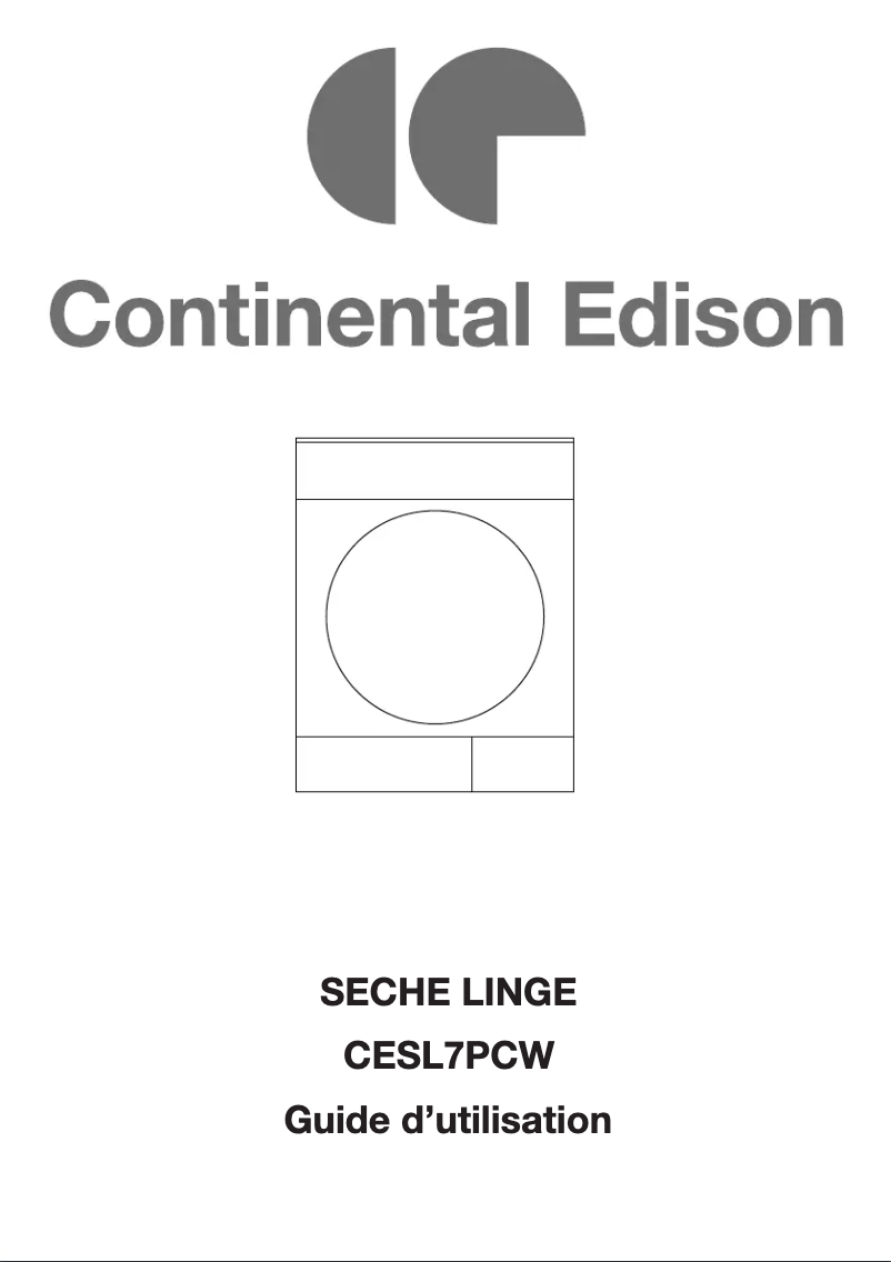 Page n°1 - Manuel utilisateur Continental Edison CESL7PCW