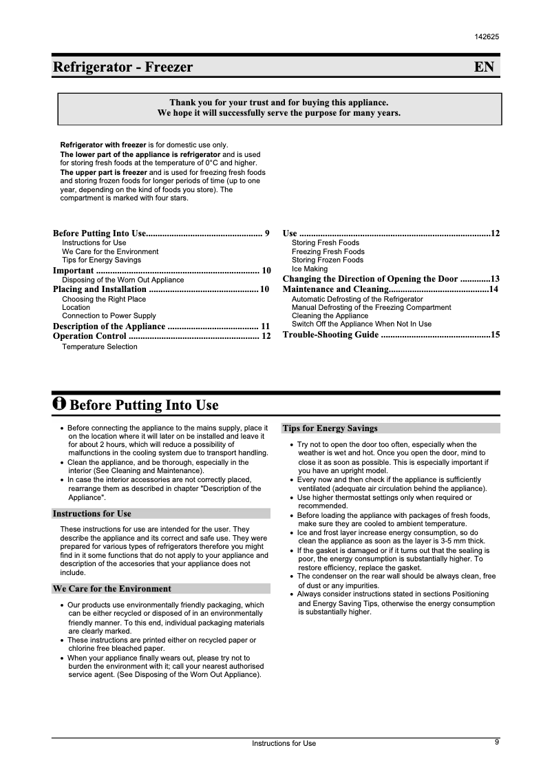 Página 1 del manual Manual de usuario Gorenje R 1246 BAB