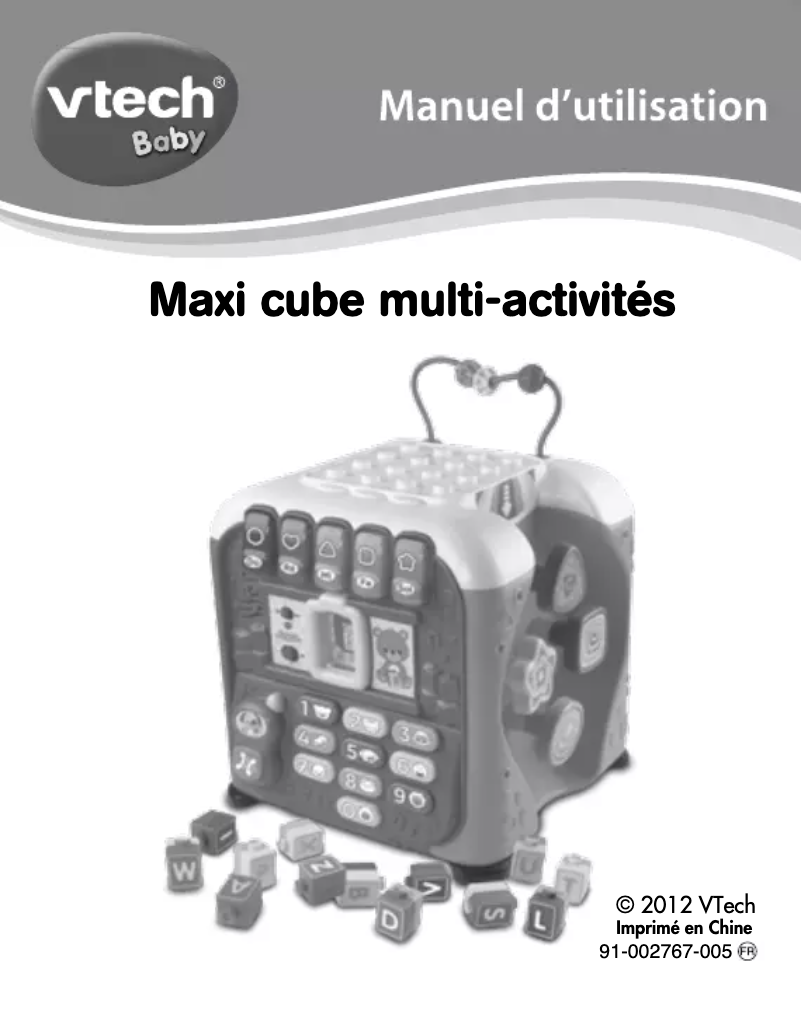 Page 1 de la notice Manuel utilisateur Vtech Maxi cube multi-activités