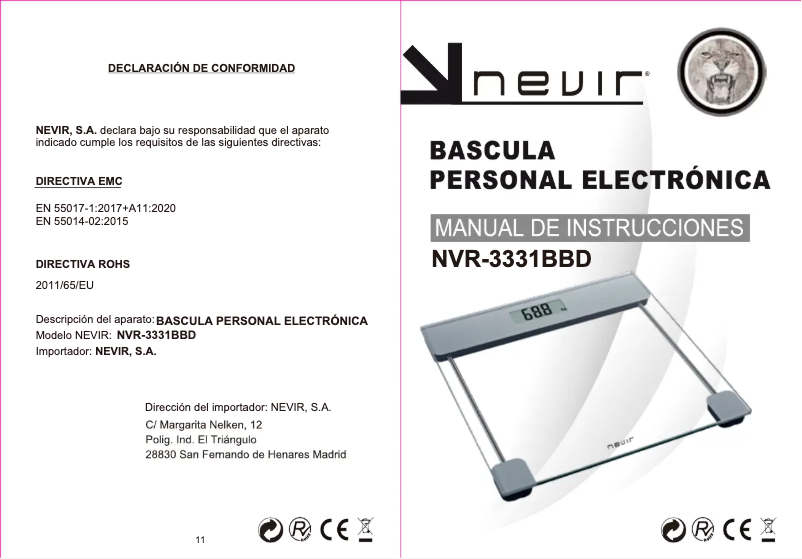 Page n°1 - Manuel utilisateur Nevir NVR-3331BBD