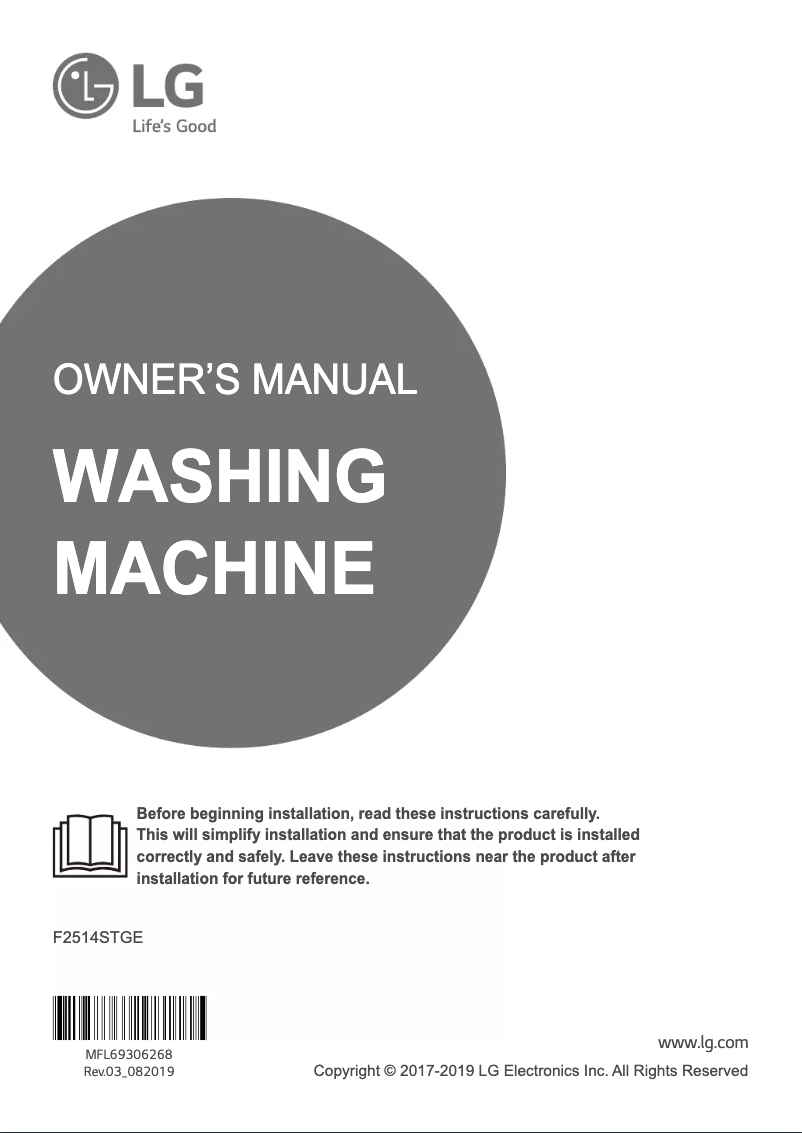 Page n°1 - Manuel utilisateur LG F2514STGE