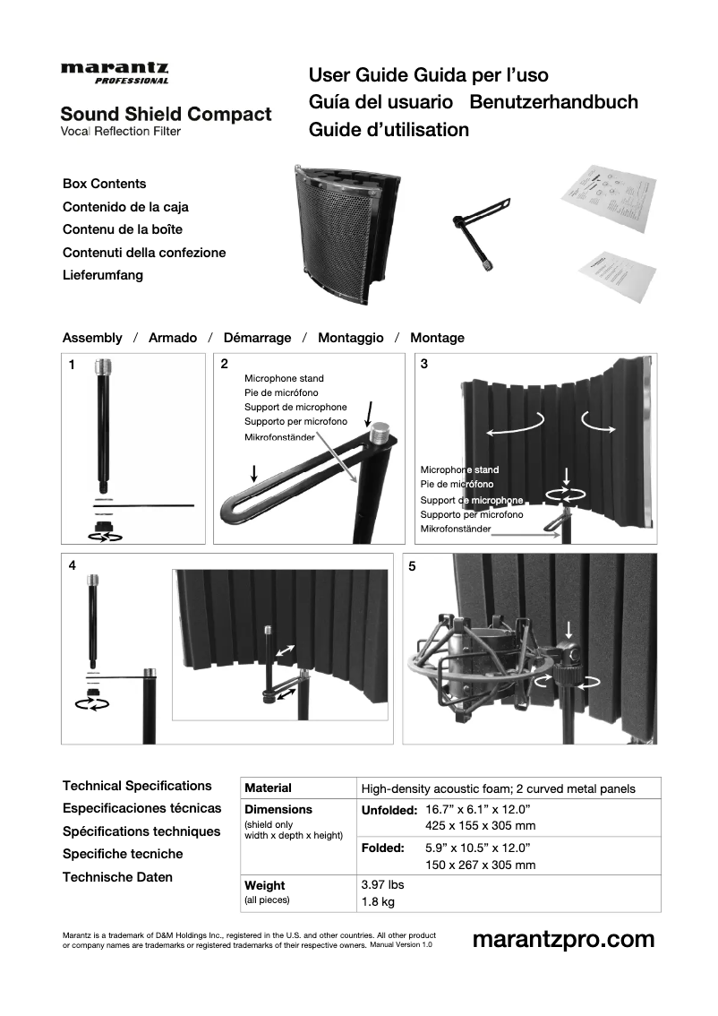 Page 1 de la notice Manuel utilisateur Marantz Sound Shield Compact