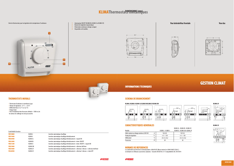 Image de la première page du manuel de l'appareil Klima SW