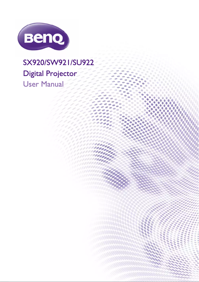 Page n°1 - Manuel utilisateur BenQ SU922