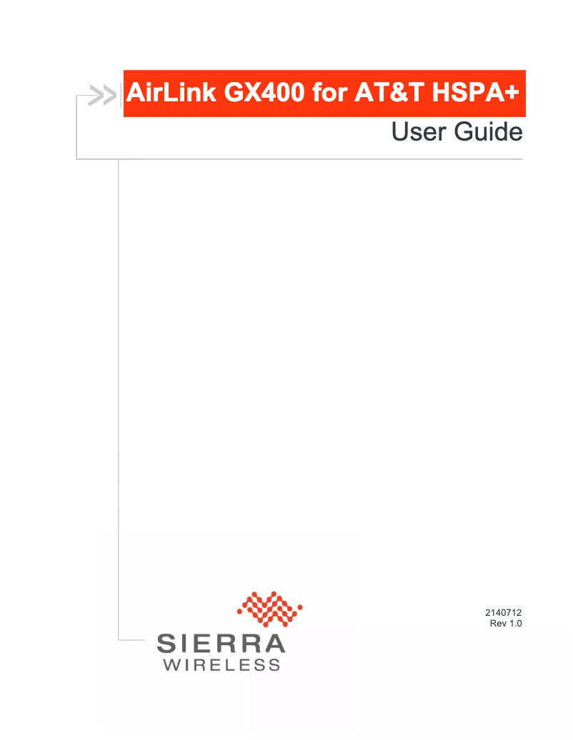 Page n°1 - Manuel utilisateur Sierra Wireless AirLink GX400