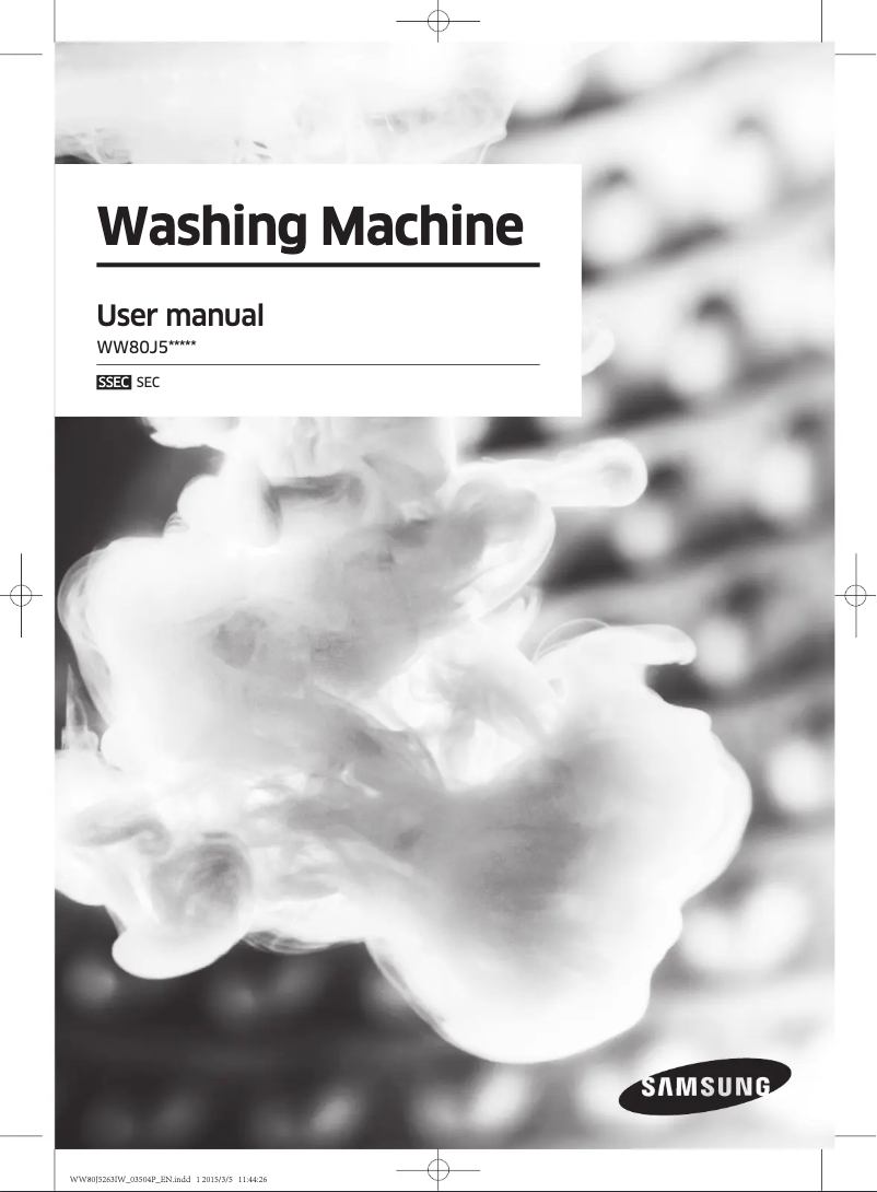 Page 1 de la notice Manuel utilisateur Samsung WW80J5260GS