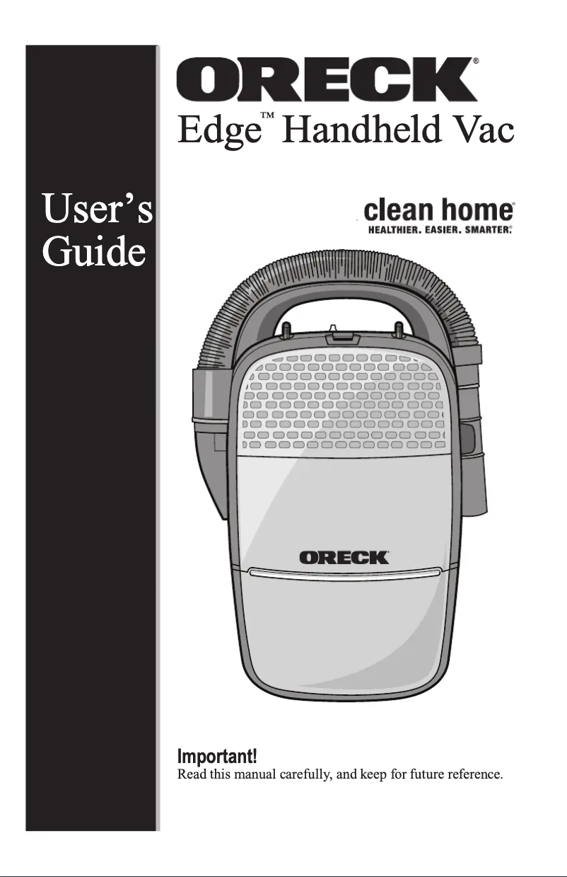 Page n°1 - Manuel utilisateur Oreck Edge CC1400