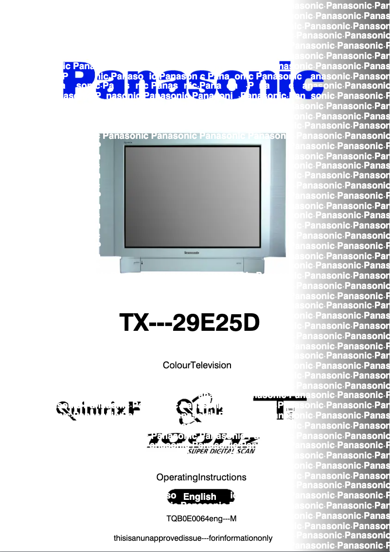 Page 1 de la notice Manuel utilisateur Panasonic TX-29E25D