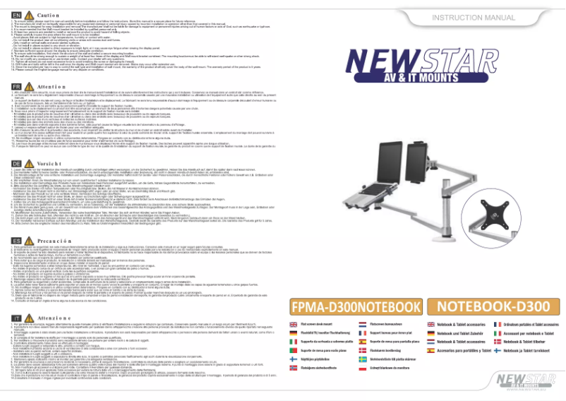 Page 1 de la notice Manuel utilisateur Newstar FPMA-D300NOTEBOOK