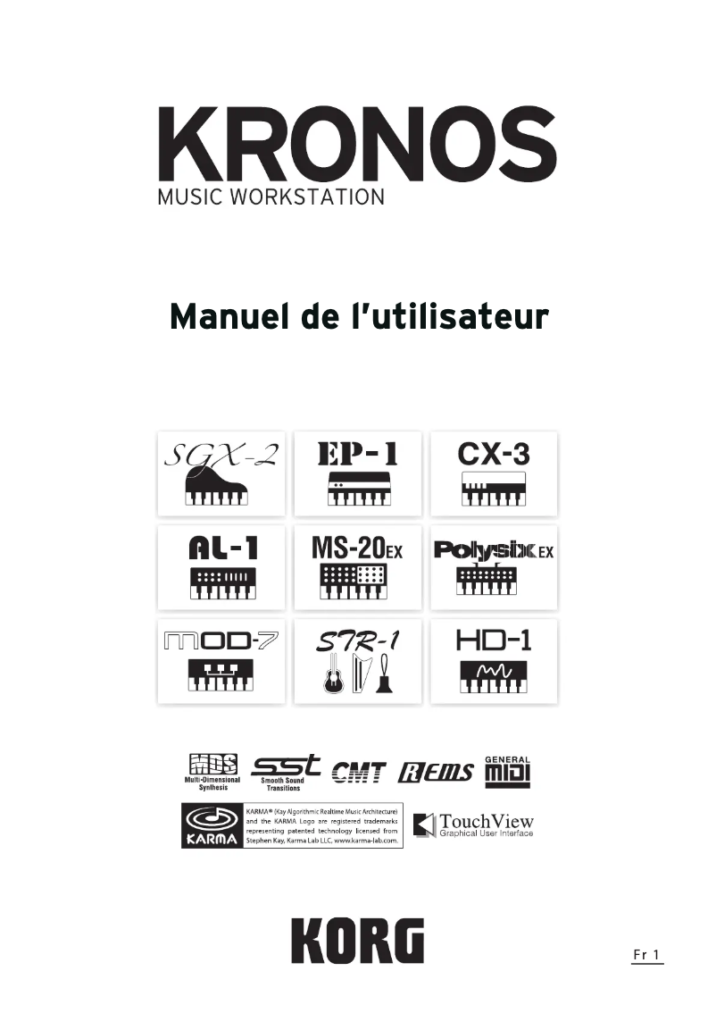Page 1 de la notice Manuel utilisateur Korg Kronos
