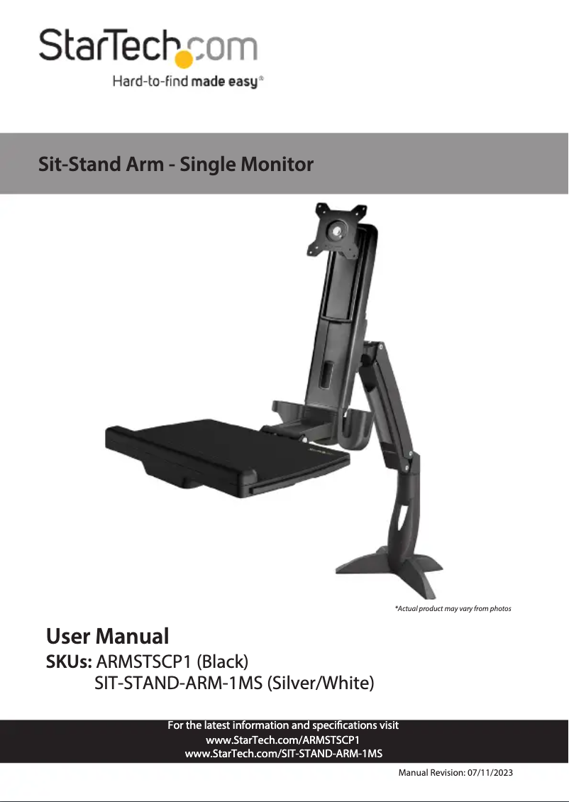 Image de la première page du manuel de l'appareil SIT-STAND-ARM-1MS