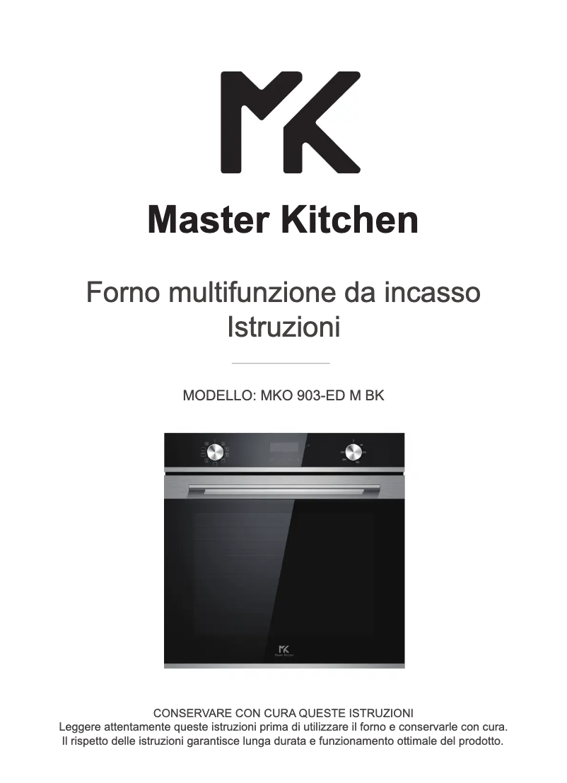 Page n°1 - Manuel utilisateur Master Kitchen MKO 903-ED M BK