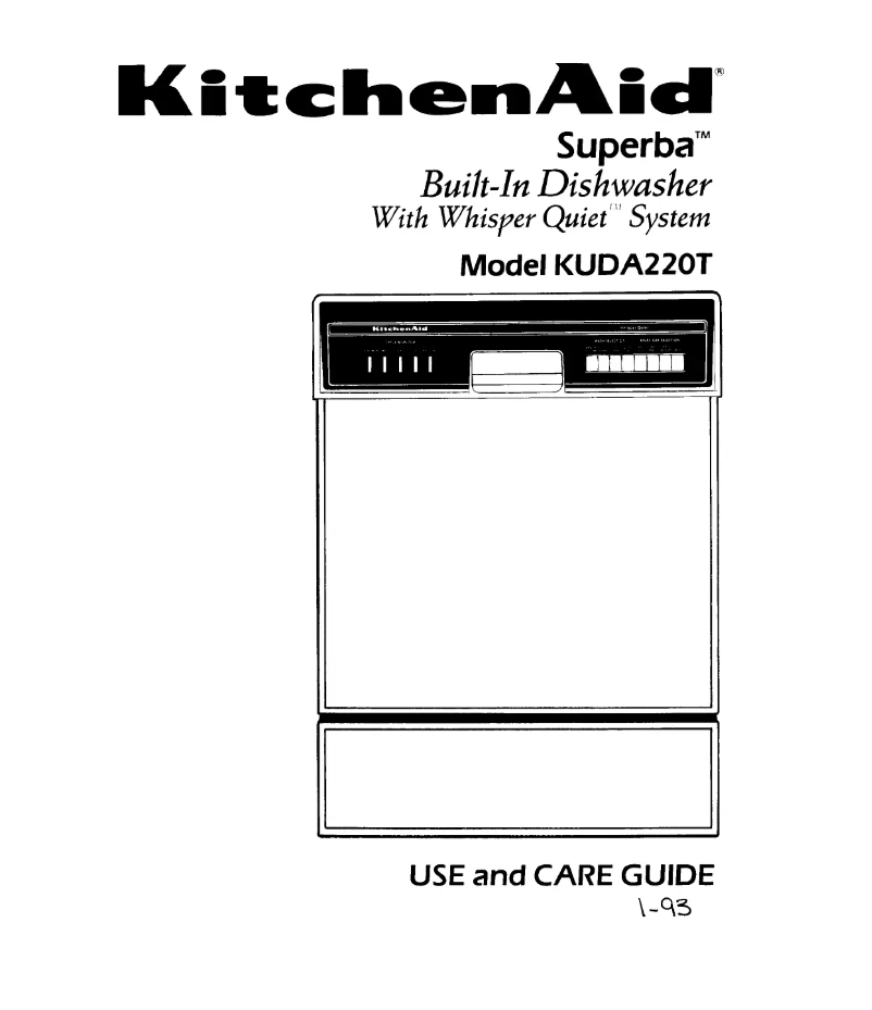 Page 1 de la notice Manuel utilisateur KitchenAid Superba KUDA220TWH5