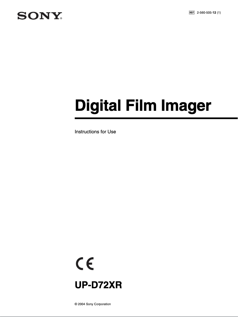 Imagen de la primera página del manual del dispositivo UP-D72XR