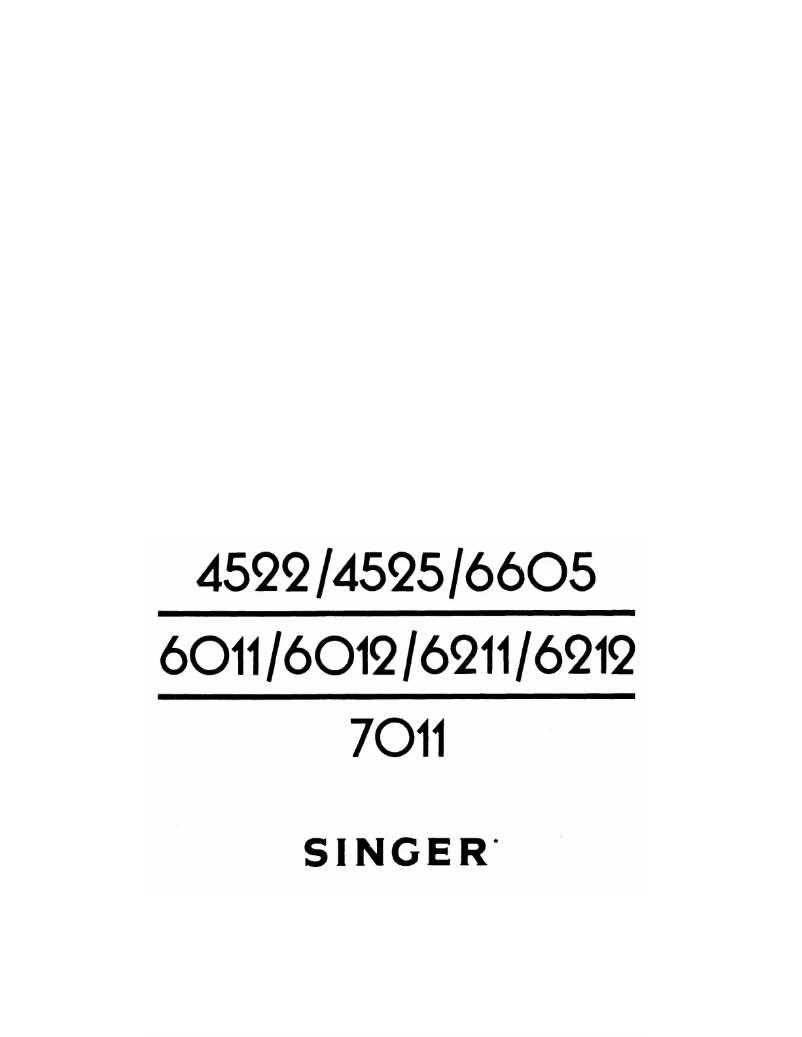 Page n°1 - Manuel utilisateur Singer Samba 2 6211
