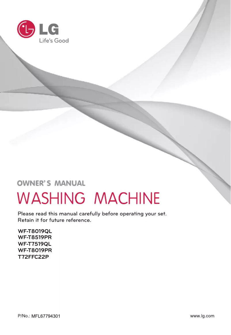 Page 1 de la notice Manuel utilisateur LG WF-T8019PR