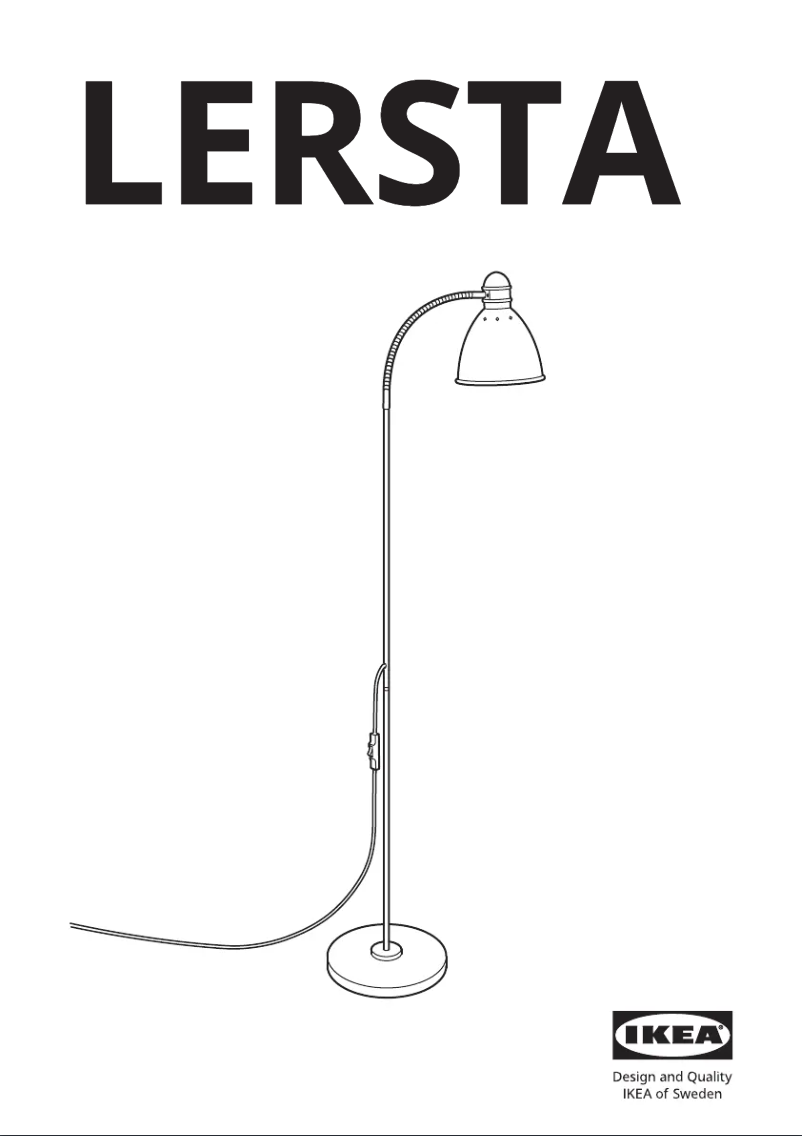 Page 1 de la notice Manuel utilisateur Ikea LERSTA 703.138.37