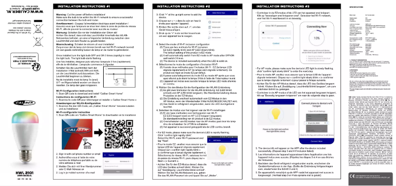Page 1 de la notice Manuel utilisateur Caliber HWL2101