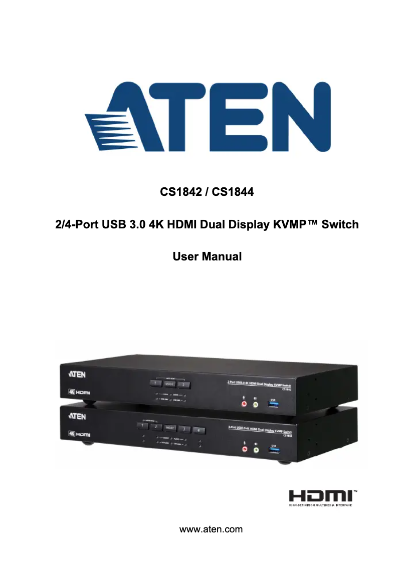 Page 1 de la notice Manuel utilisateur ATen CS1844