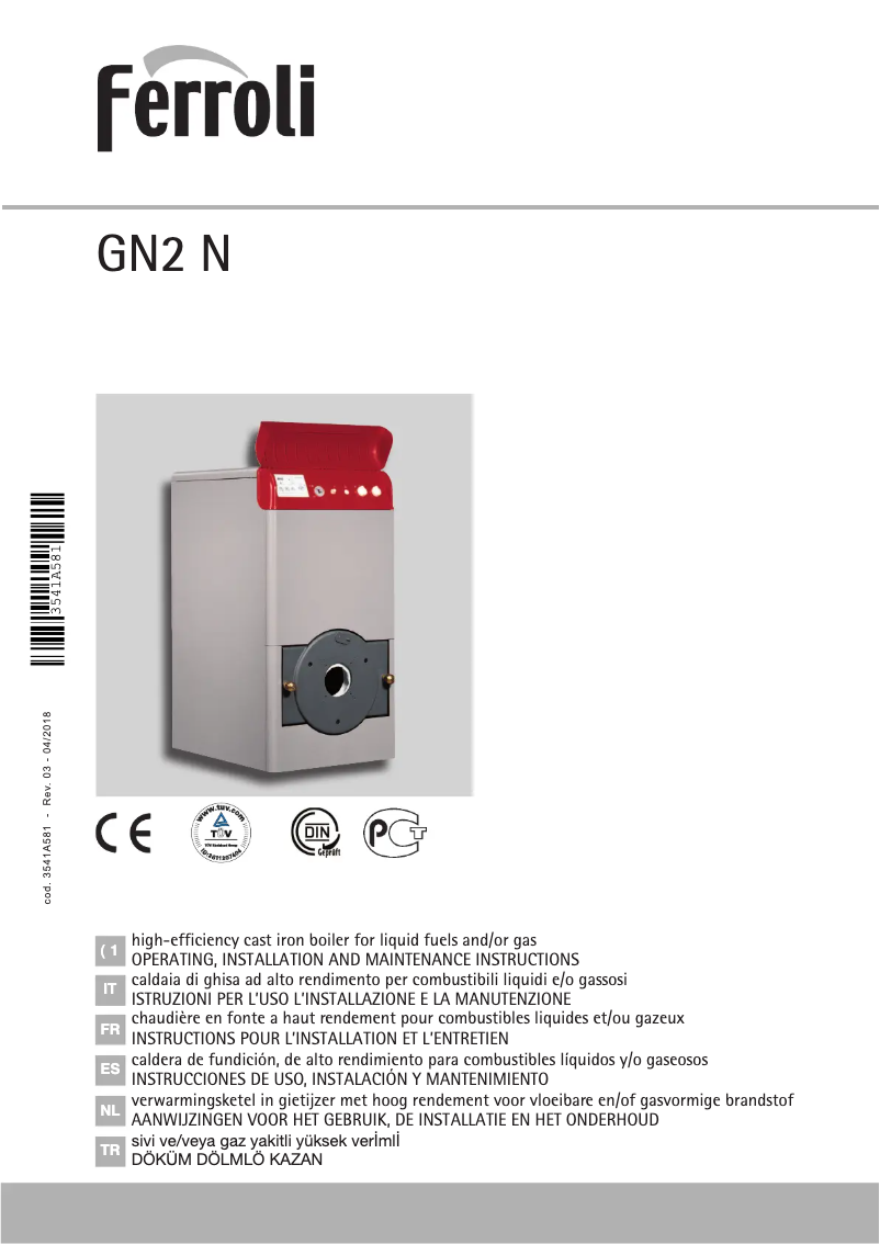 Page n°1 - Manuel utilisateur Ferroli GN2 N