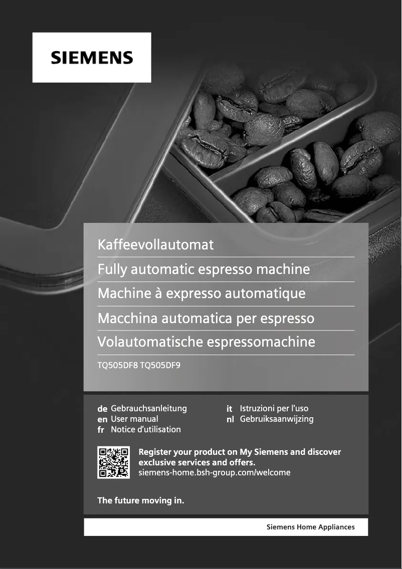 Page 1 de la notice Manuel utilisateur Siemens TQ505DF8