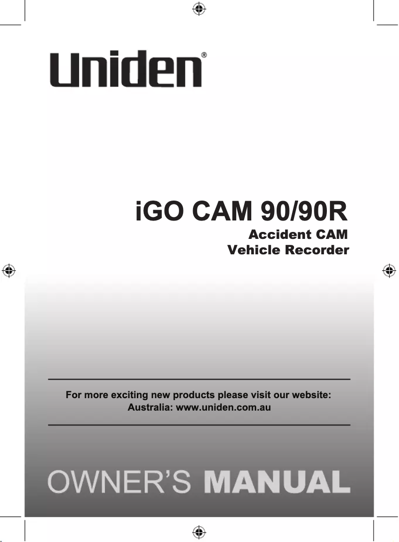 Image de la première page du manuel de l'appareil iGO CAM 90