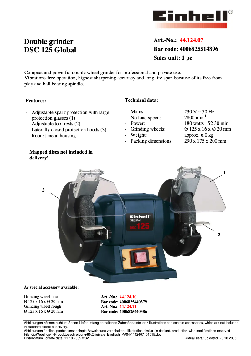 Image de la première page du manuel de l'appareil DSC 125-m