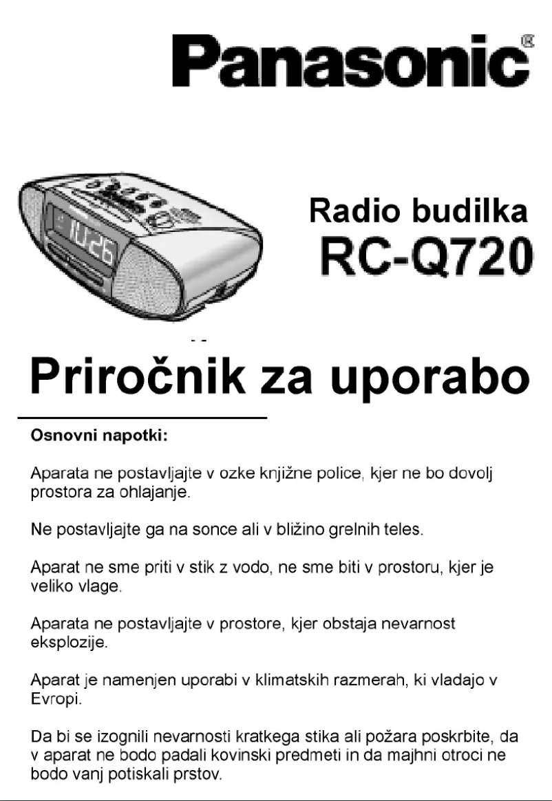 Imagen de la primera página del manual del dispositivo RC-Q720