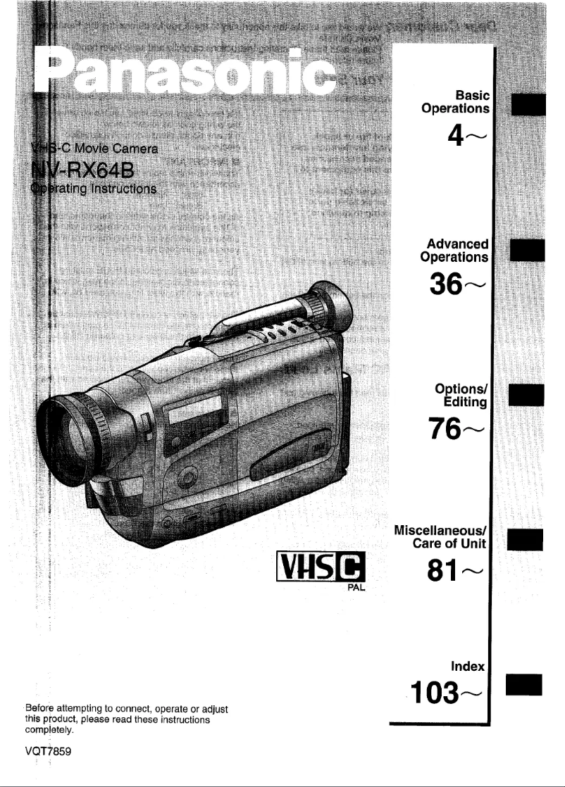 Image de la première page du manuel de l'appareil NV-RX64