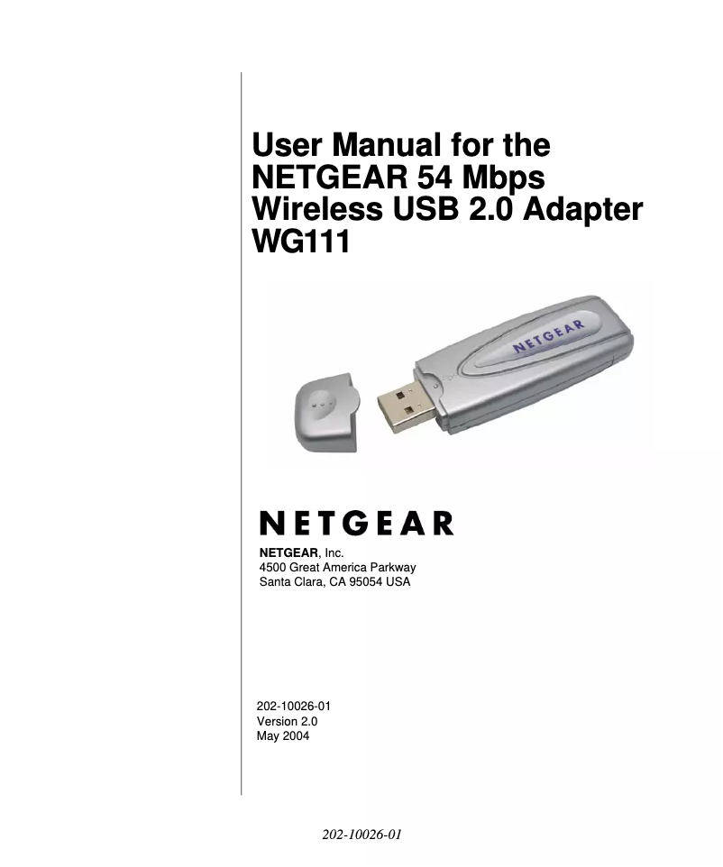 Page 1 de la notice Manuel utilisateur Netgear WG111v2