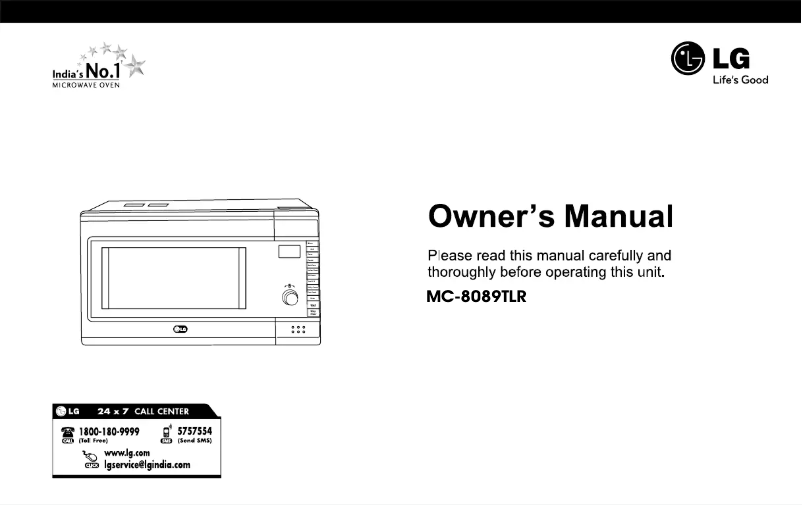 Page 1 de la notice Manuel utilisateur LG MC-8089TLR