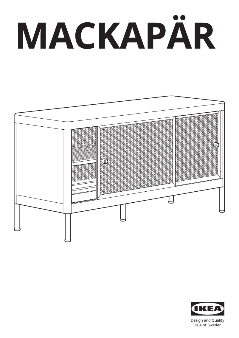 Page 1 de la notice Manuel utilisateur Ikea MACKAPÄR 205.444.87