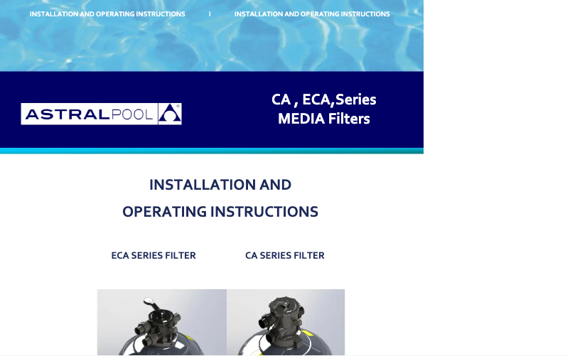 Page 1 de la notice Manuel utilisateur AstralPool CA300