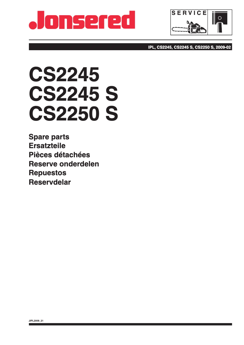 Page n°1 - Manuel utilisateur Jonsered CS 2245
