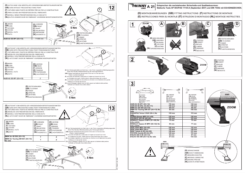 Page n°1 - Manuel utilisateur Twinny Load A 21