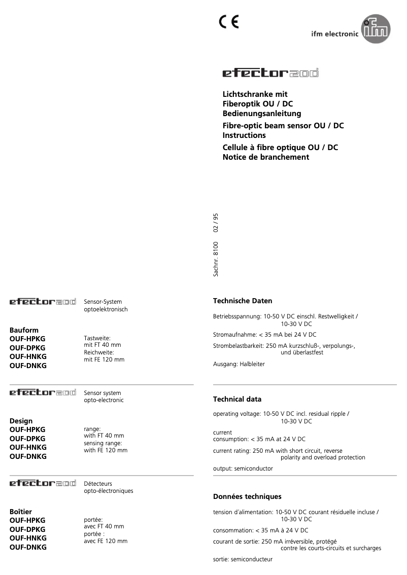 Page 1 de la notice Manuel utilisateur IFM OU5087